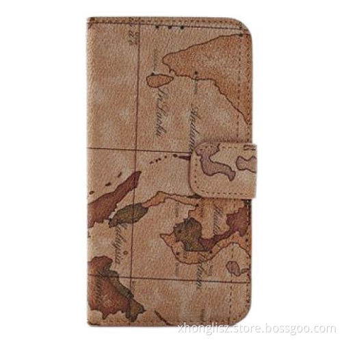 Antique map style PU leather phone case for Samsung S5 series